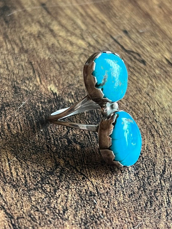 Double stacked turquoise ring