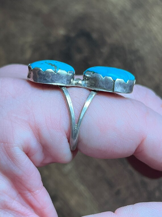 Double stacked turquoise ring - image 6