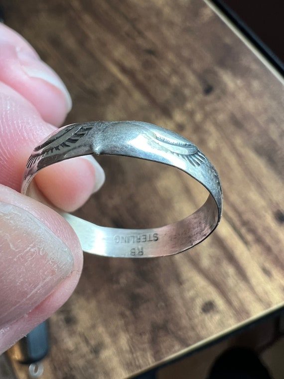 Stamped silver ring - image 6