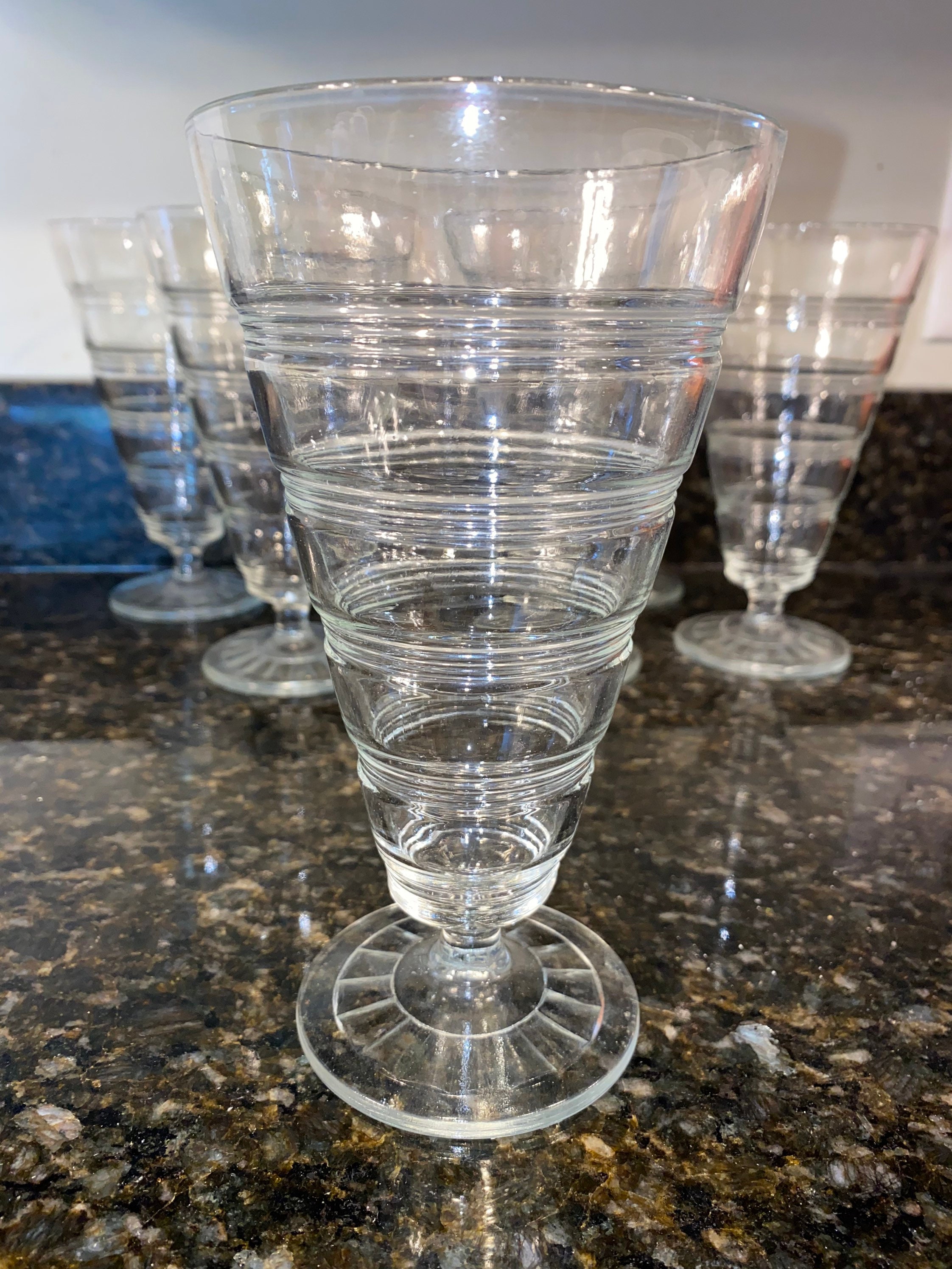 Set of 7 mid century vintage sundae glasses Etsy