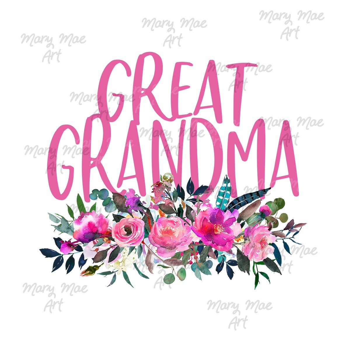 Great Grandma With Flowers Ready to Press Sublimation Heat Etsy