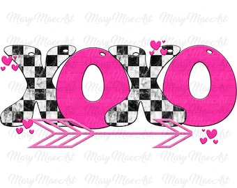 Valentine XOXO, Valentines Checkered digital, arquivo png de sublimação, download digital, design de sublimação, direto para filme, impressão de tela