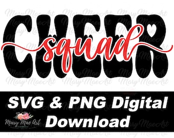 Arquivo de corte SVG do Cheerleader Squad, Cheer Squad Png, Cheer Leader Svg, arquivos cortados, downloads instantâneos Svg e Png