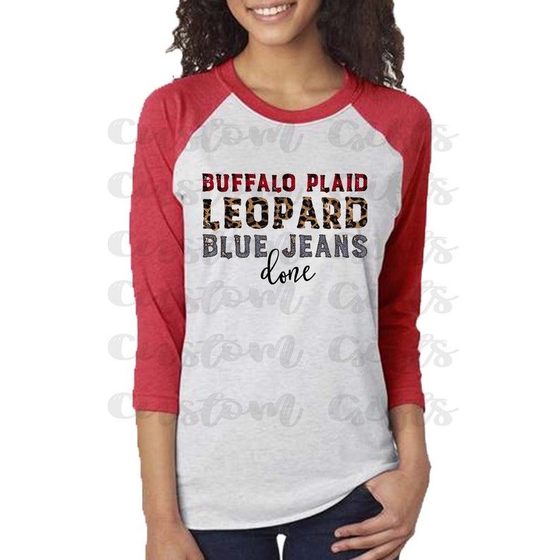 Download Buffalo Plaid Leopard Blue Jeans Sublimation Transfer | Etsy