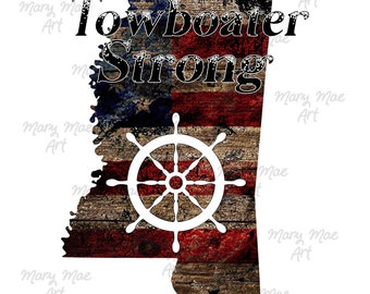 Mississippi Towboater Strong, arquivo png de sublimação / download digital