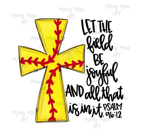 Softball Cross Bible Verse Sublimation Transfer Ready to Etsy