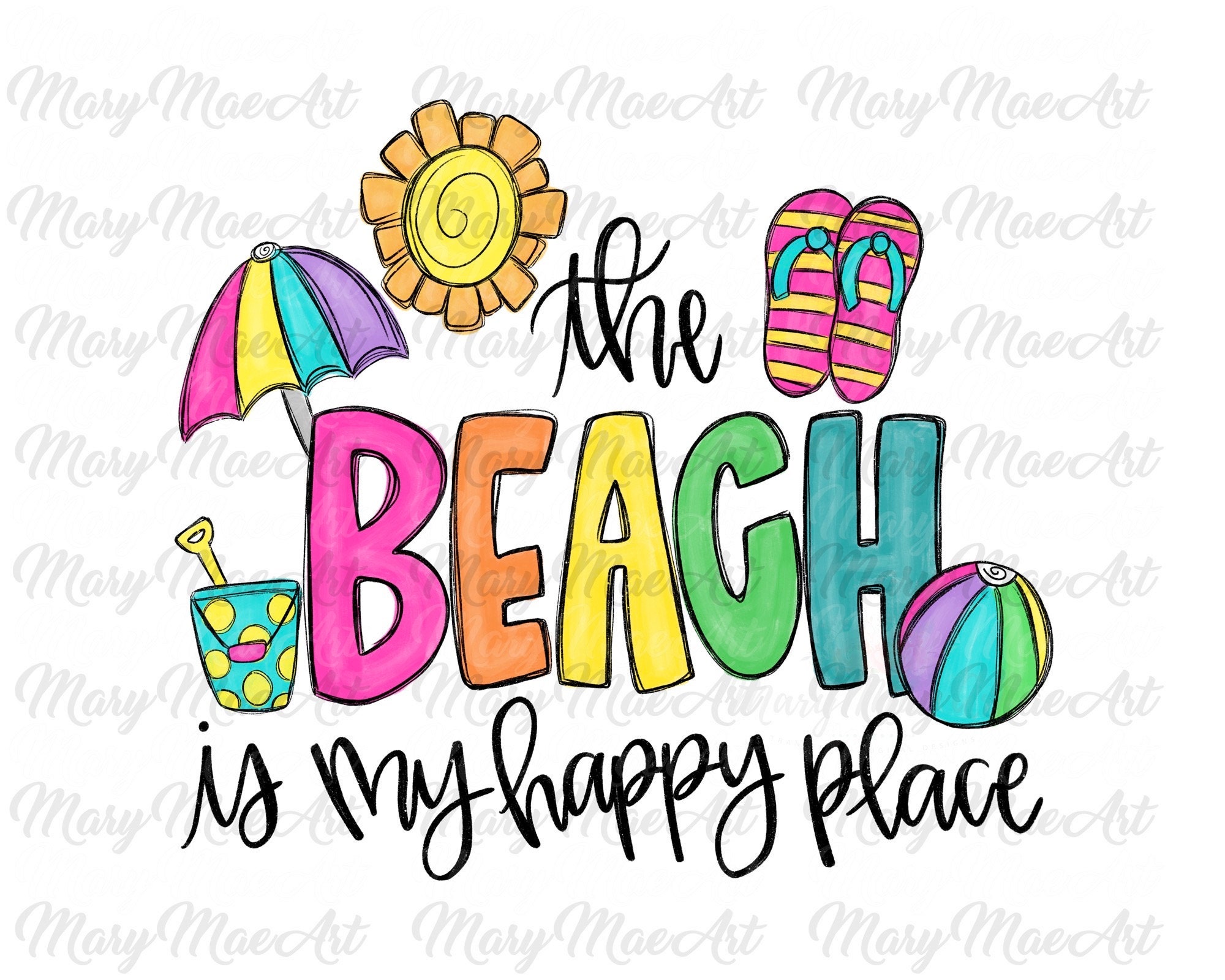 The Beach is my Happy Place Sublimation Transfer Ready to Etsy