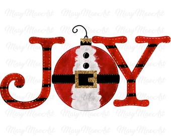 Alegria, Enfeite de Natal, Papai Noel, arquivo png de sublimação / arquivo digital, pintado à mão, arquivo PNG