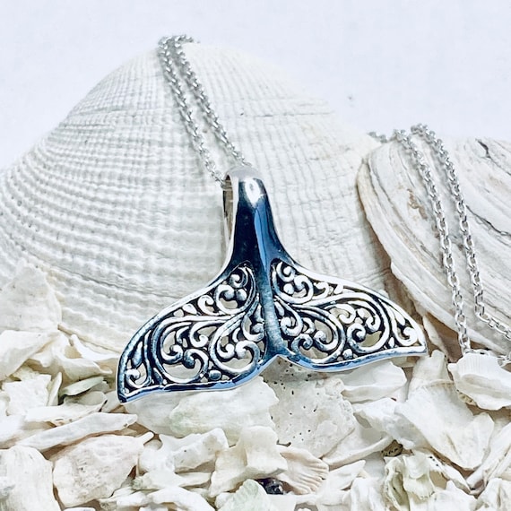 Sterling Silver Whale Tail Fillgree Necklace Sterling Silver Whale Tail Fillgree Necklace