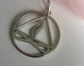 Twin Flame Symbol Pendant in Rhodium Silver, Twin Flame Symbol, Love Spell