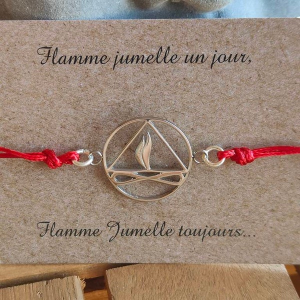 Bracelet cordon du lien éternel des flammes jumelles (connecteur argenté)