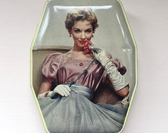 Horner Confectionary Tin - Vintage Toffee Tin, Elegant Lady Image, Collectable Tin, Vintage Gifting, Sewing Room Storage, Storage