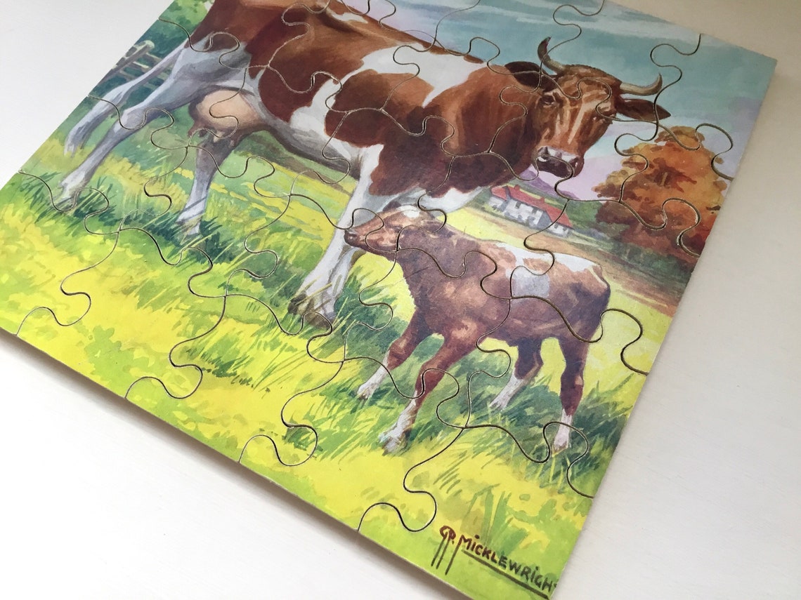 Vintage Plywood Jigsaw Puzzle Farmyard Scene A Victory Etsy