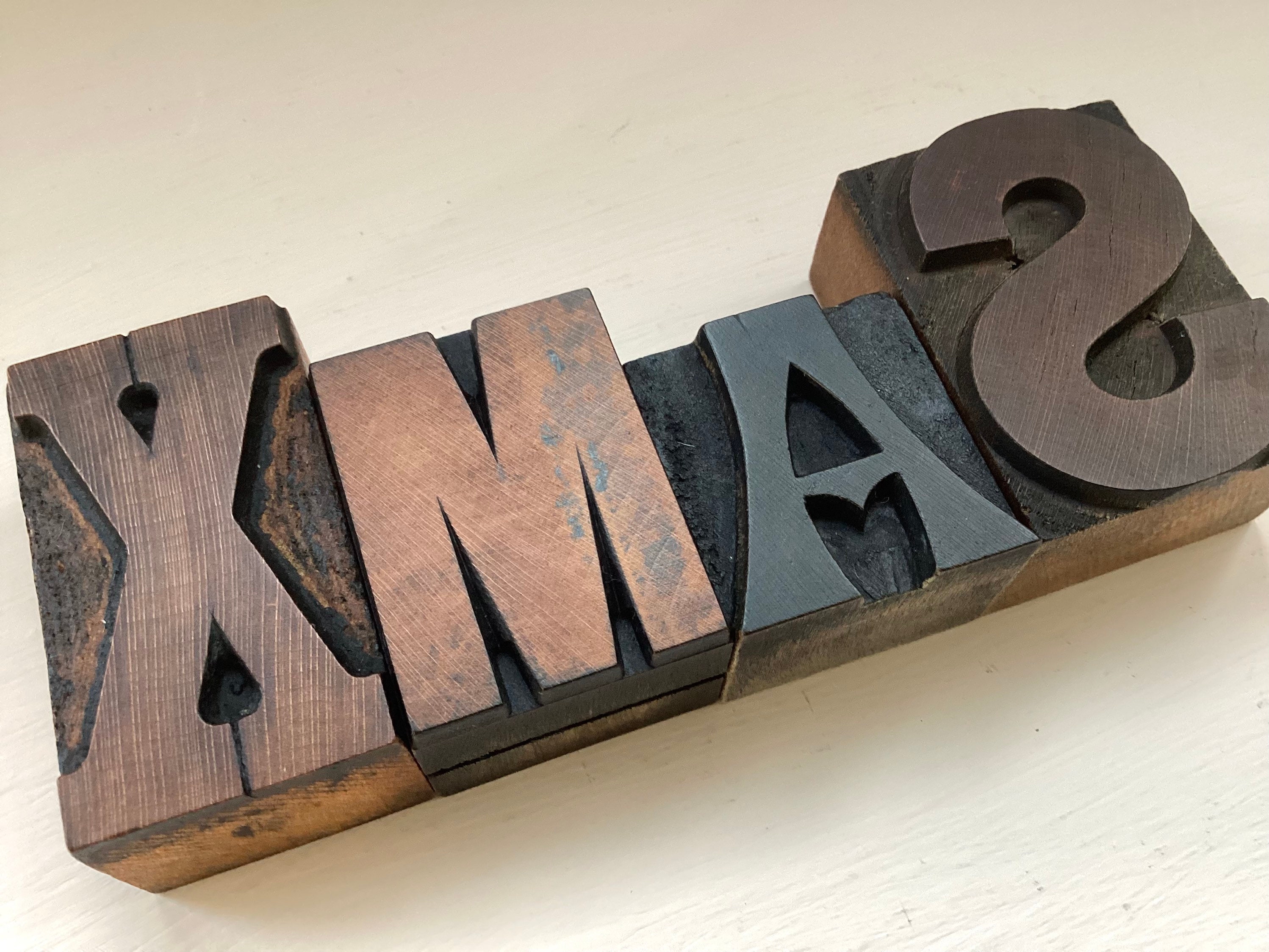 Vintage Letterpress Set Printing Press Letters 4 Letters Etsy