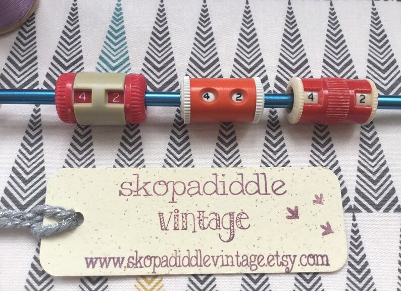 VintageRetro Knitting Row Counters IX Products Made in England 1950/'s Compact 1980/'s On Needle Row Counters Choice of Styles Aero