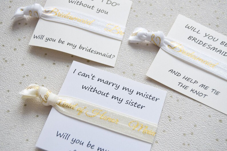 Personalised Bridesmaid Proposal, Will You Be My Bridesmaid, Maid of Honour, Wristband, Hair Tie, Bracelet, Ask Bridesmaid, Bridal Party image 5