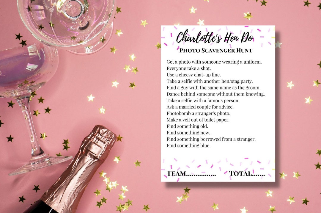 Personalised Hen Party Photo Scavenger Hunt Game, Scavenger Hunt Photo — free download