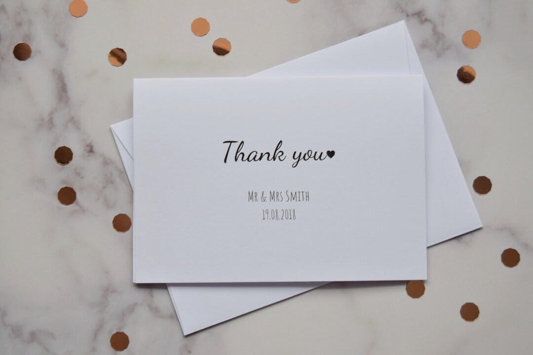 Simplistic Thank You Wedding Cards From the Bride and Groom - Etsy