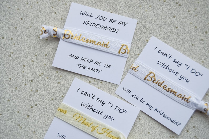 Personalised Bridesmaid Proposal, Will You Be My Bridesmaid, Maid of Honour, Wristband, Hair Tie, Bracelet, Ask Bridesmaid, Bridal Party image 2