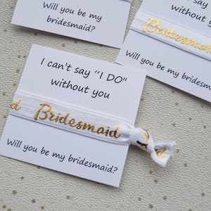 Personalised Bridesmaid Proposal, Will You Be My Bridesmaid, Maid of Honour, Wristband, Hair Tie, Bracelet, Ask Bridesmaid, Bridal Party image 3