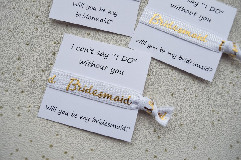 Personalised Bridesmaid Proposal, Will You Be My Bridesmaid, Maid of Honour, Wristband, Hair Tie, Bracelet, Ask Bridesmaid, Bridal Party image 3