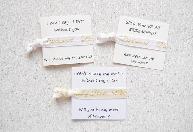 Personalised Bridesmaid Proposal, Will You Be My Bridesmaid, Maid of Honour, Wristband, Hair Tie, Bracelet, Ask Bridesmaid, Bridal Party image 4