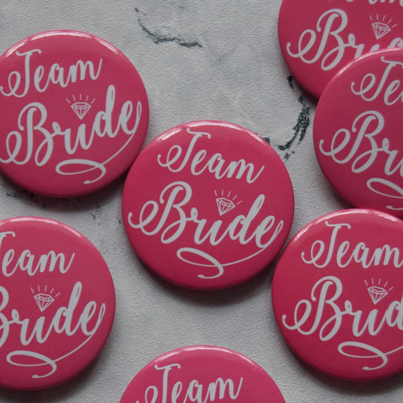 Cake Factory Hen Party 8 Badge team Bride Hen Party Night Do Badges Pink Accessories Bag Fillers Pack Of 8 Pieces