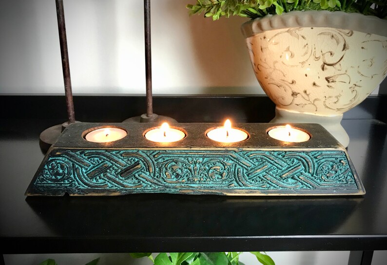Antique Styled Medieval Celtic Knot Candle Holder made from Etsy