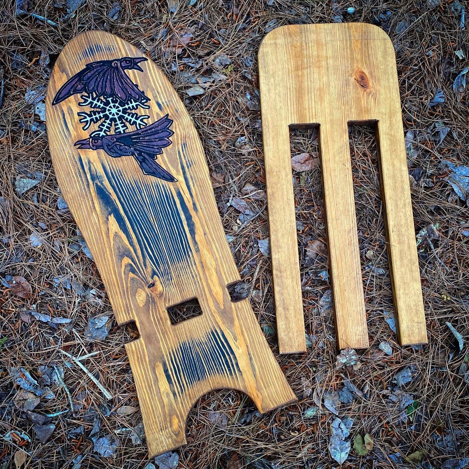 Customizable Carved Large Three Legged Viking Chair With Etsy