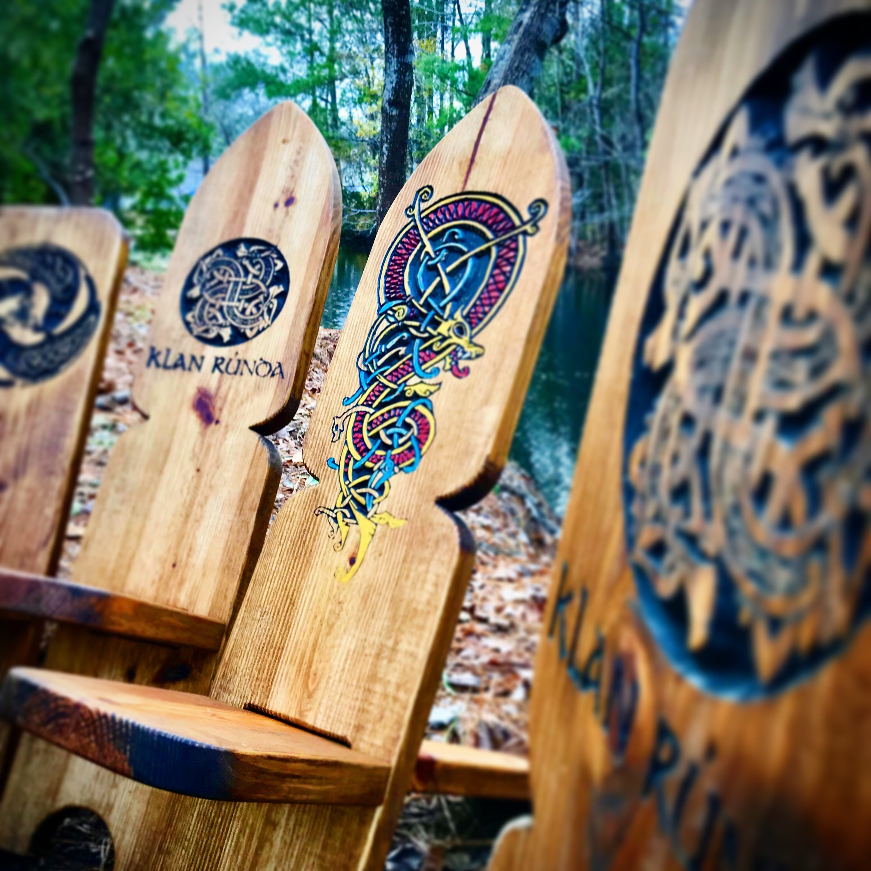 Custom Made Solid Wood Carved and Painted Viking Chair/ Bog Etsy UK