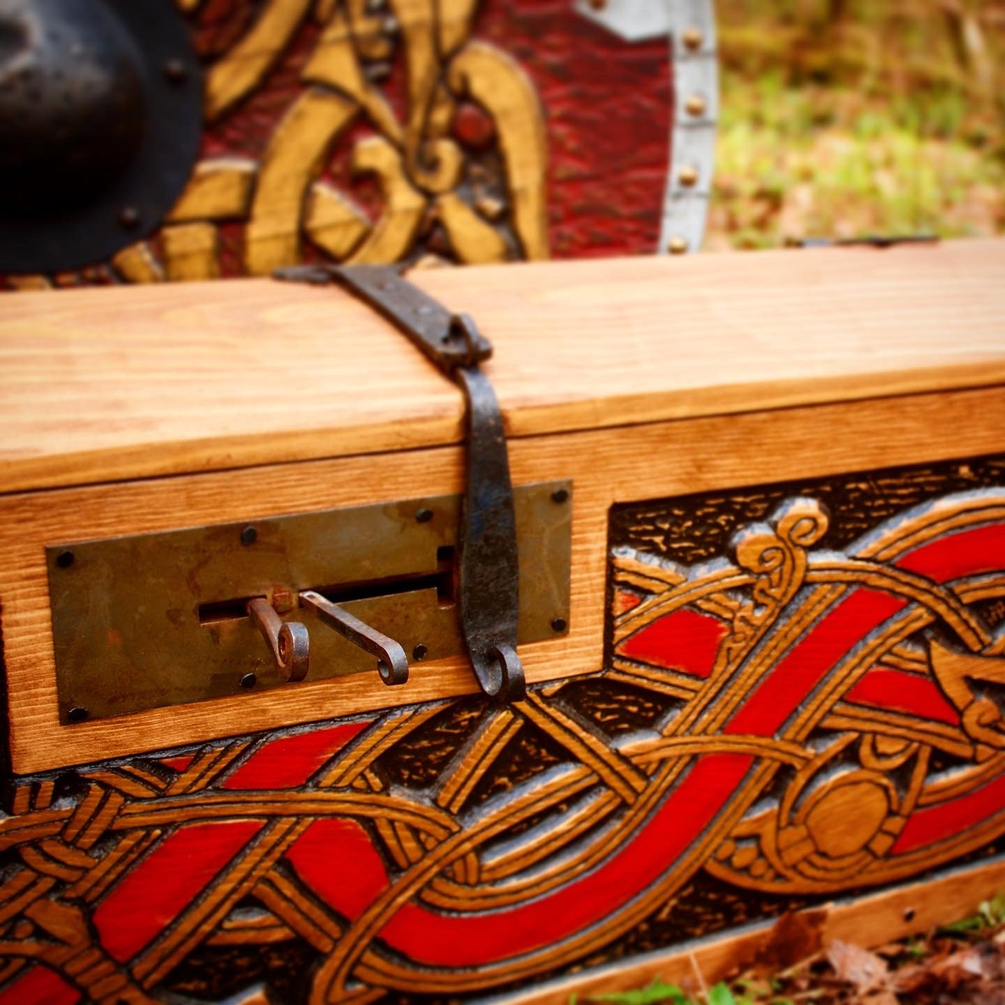 Norse / Viking Inspired Hand Painted Carved Wood Treasure Etsy