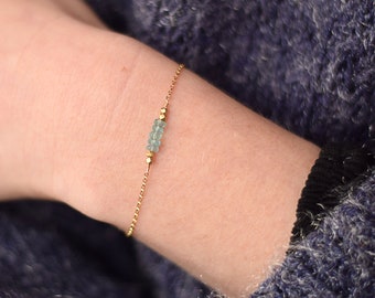 Gold Nuggets & Apatite Bracelet | 14k Gold Filled