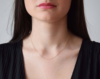 Gold Rolo Chain Necklace, Subtle Delicate Necklace, Simple Everyday Necklace For Women | 14k Gold Filled