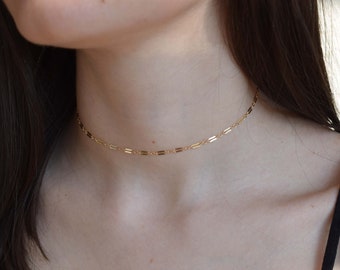 Gold Lace Choker, Fancy Chain Necklace | 14k Gold Filled