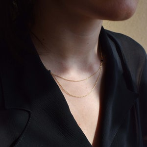 Gold Onyx Necklace, Elegant Chain Necklace 14k Gold Filled image 1