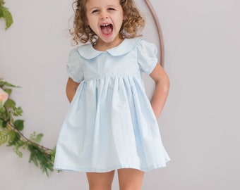 Vintage style dress baby girl coming home outfit, peter pan collar dress toddler girl clothes summer dress for girls, beach wedding flower