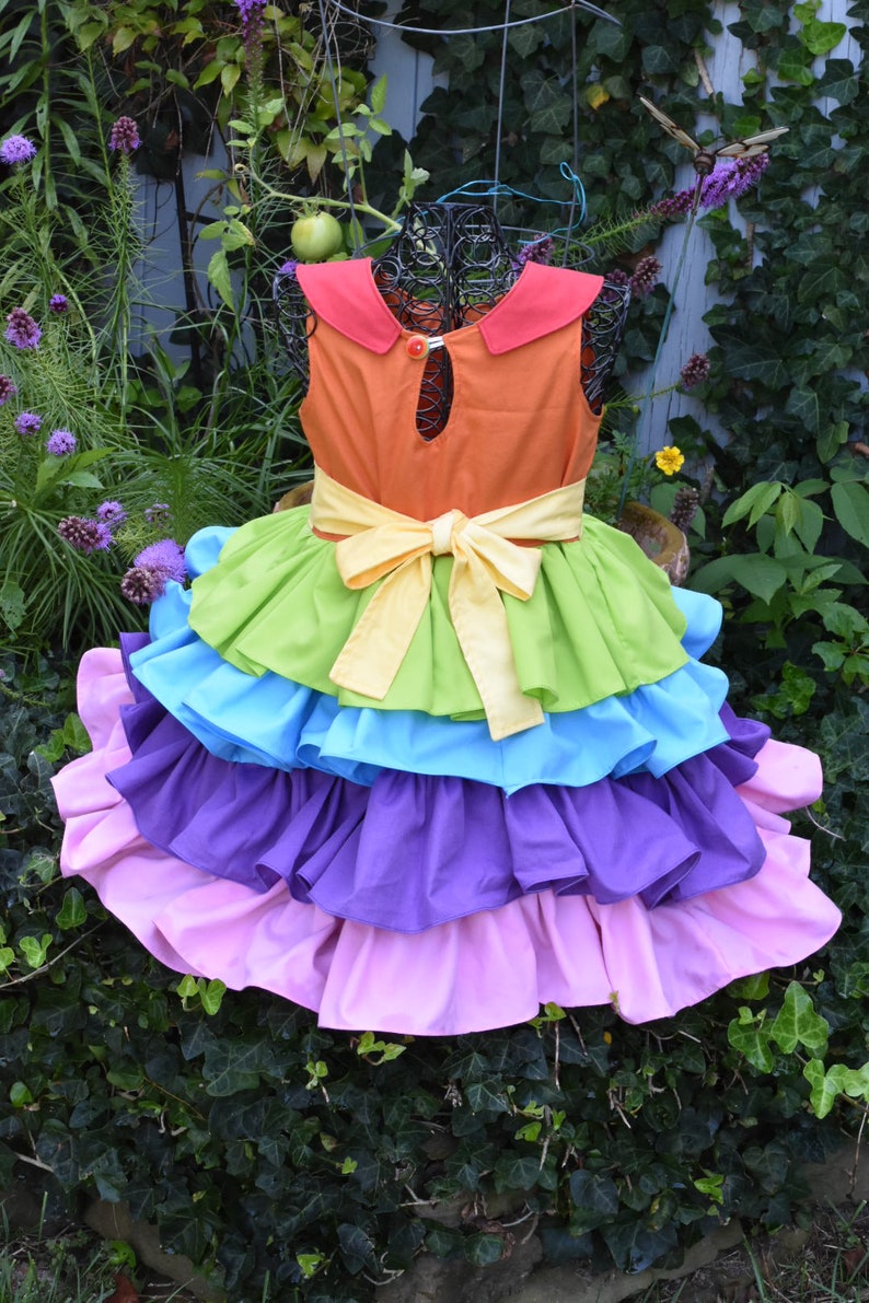 Rainbow Tiered ruffle dress