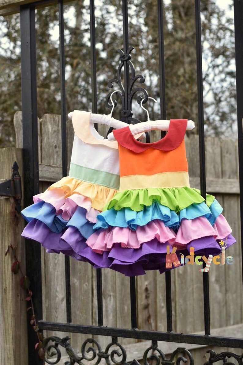Rainbow Tiered ruffle dress