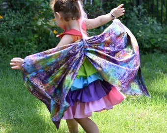 Rainbow fairy butterfly wings. Dress up play, imaginative play, removable