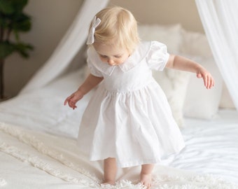 Vintage Stil Baby Mädchen Kleid, Peter Pan Kragen, nach Hause kommen Outfit