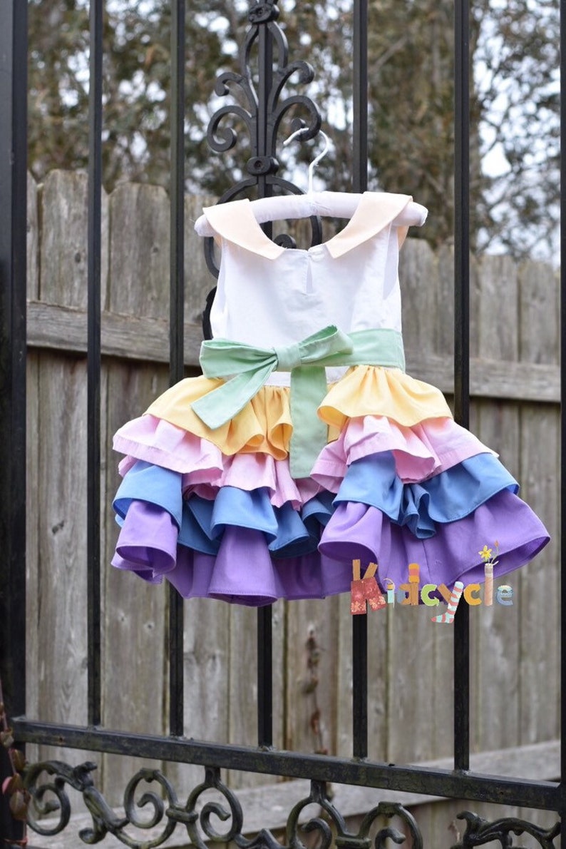 Rainbow Tiered ruffle dress