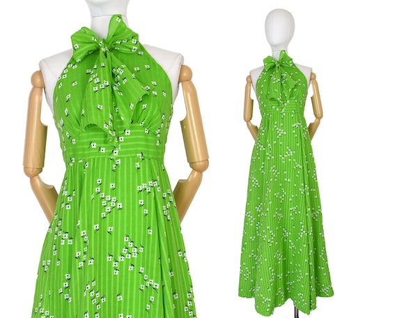 1970s mod ditsy print cotton maxi dress | lanz ori