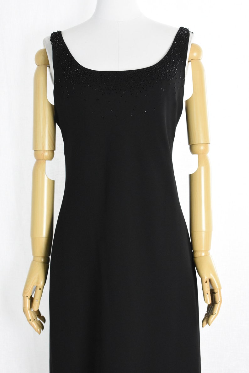 beaded bias cut dress 1990s black draped backless bias cut dress medium large 90s does 1920s vintage clothing women