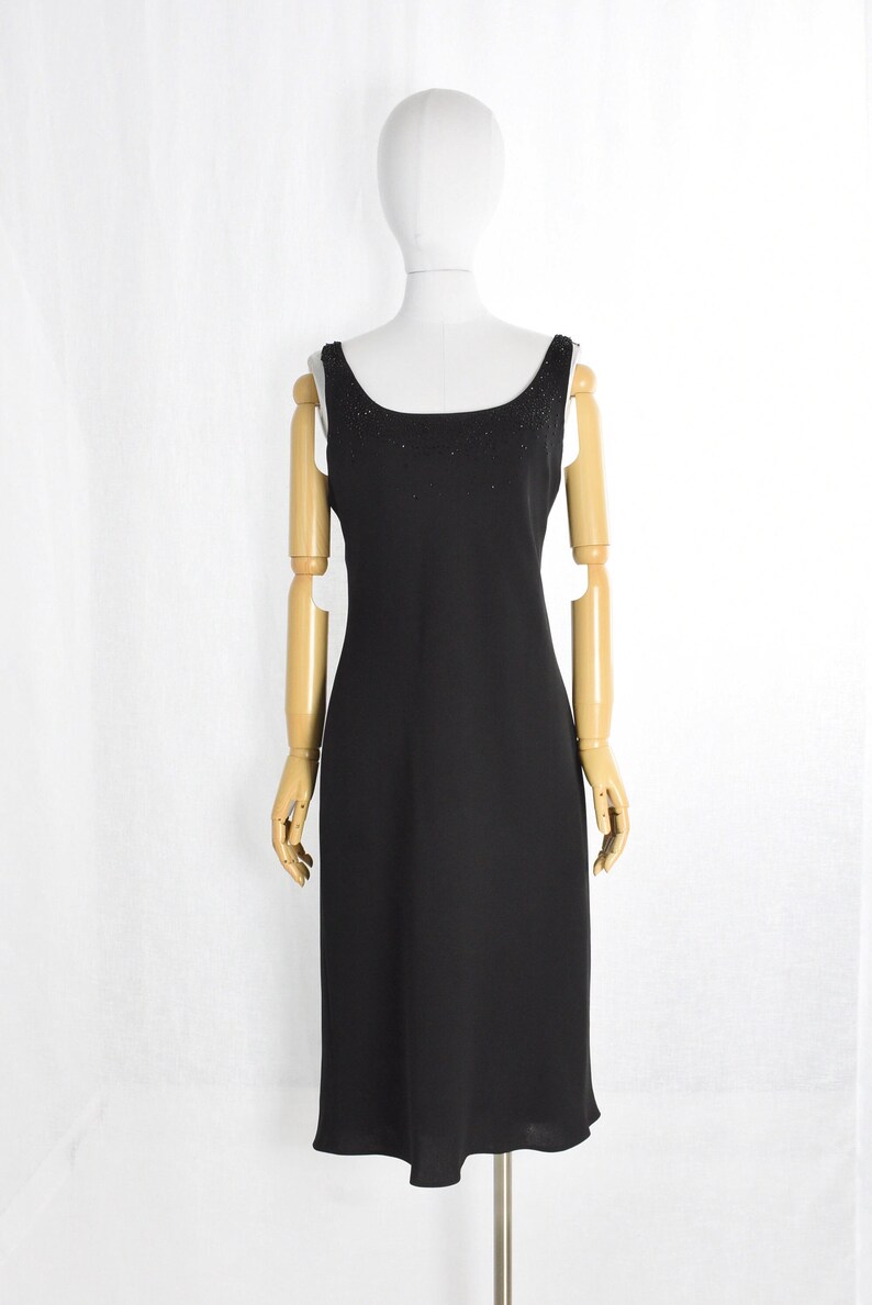 beaded bias cut dress 1990s black draped backless bias cut dress medium large 90s does 1920s vintage clothing women