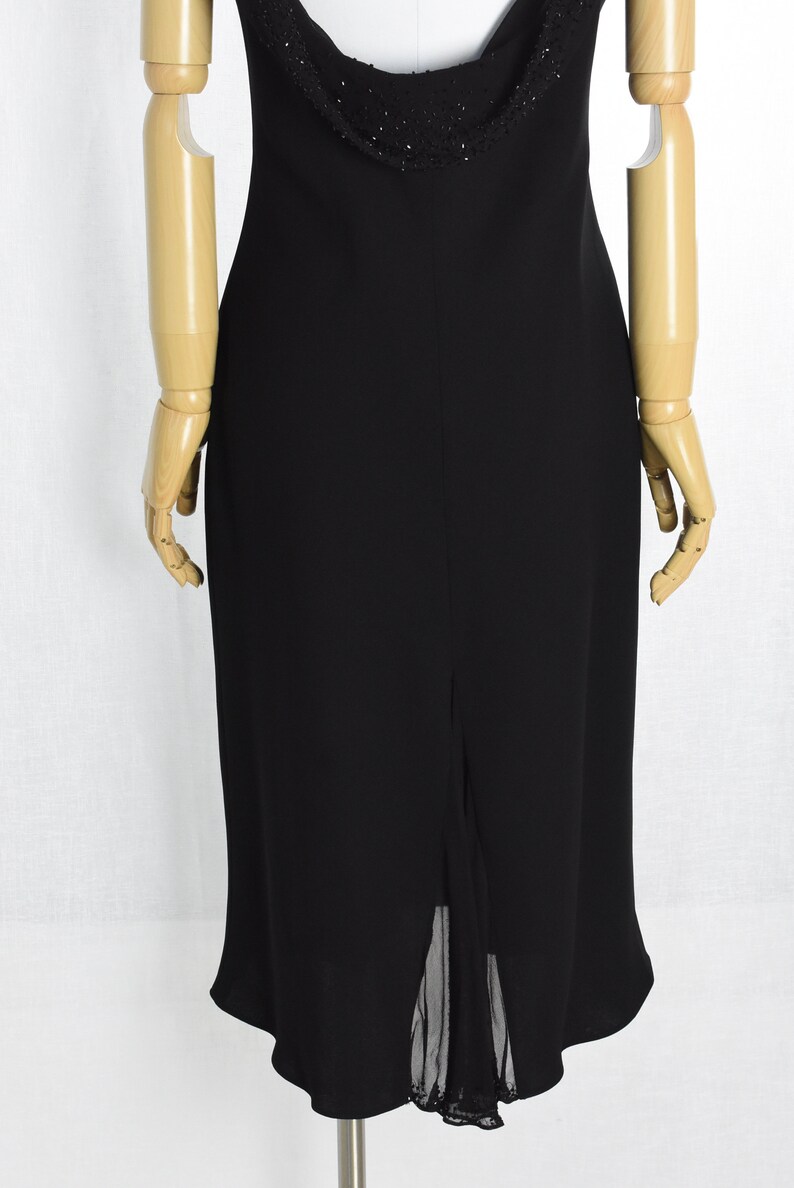 beaded bias cut dress 1990s black draped backless bias cut dress medium large 90s does 1920s vintage clothing women