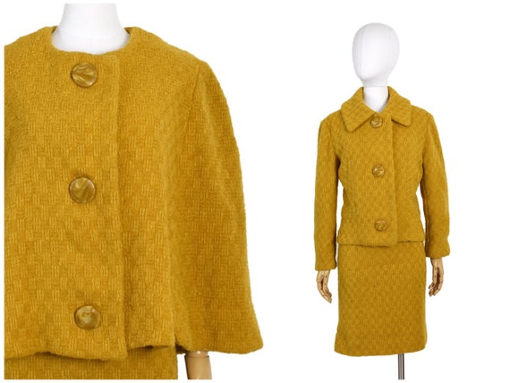 1960s 70s mustard 3-piece skirt set | three piece