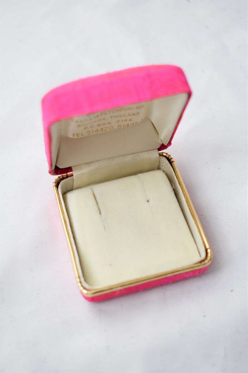 vintage earring box rectangular pink jewelry box vintage jewelry box