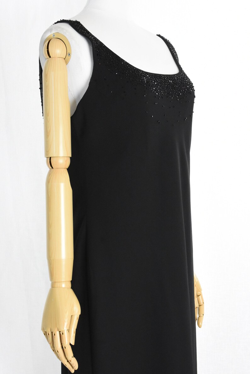 beaded bias cut dress 1990s black draped backless bias cut dress medium large 90s does 1920s vintage clothing women