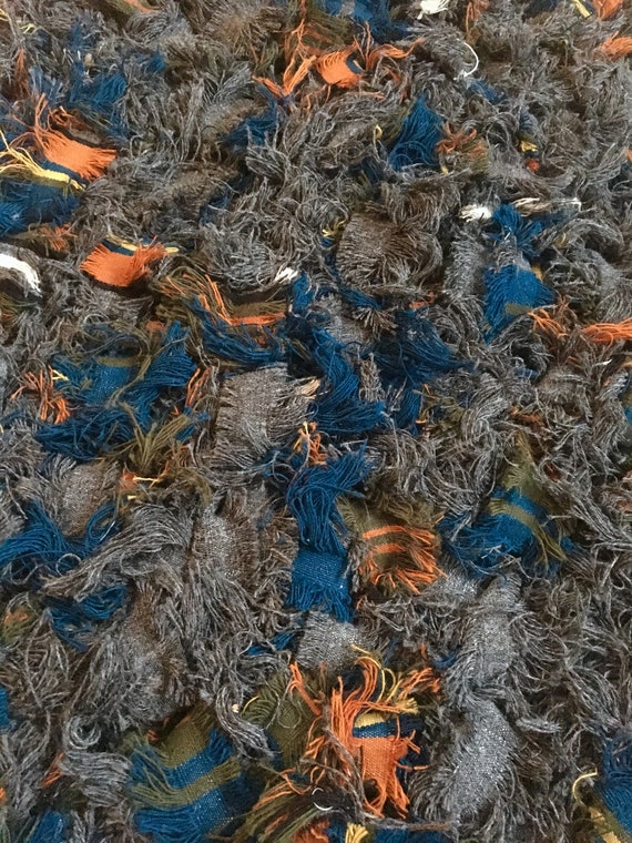 Grey Teal Orange Wool Rug Bathroom Decor Baby Shower Etsy