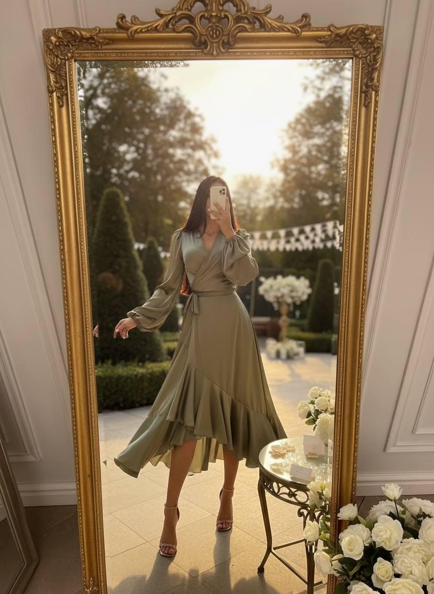 Modest Green Long Dress Formal - Etsy Modest Green Long Dress Formal - Etsy